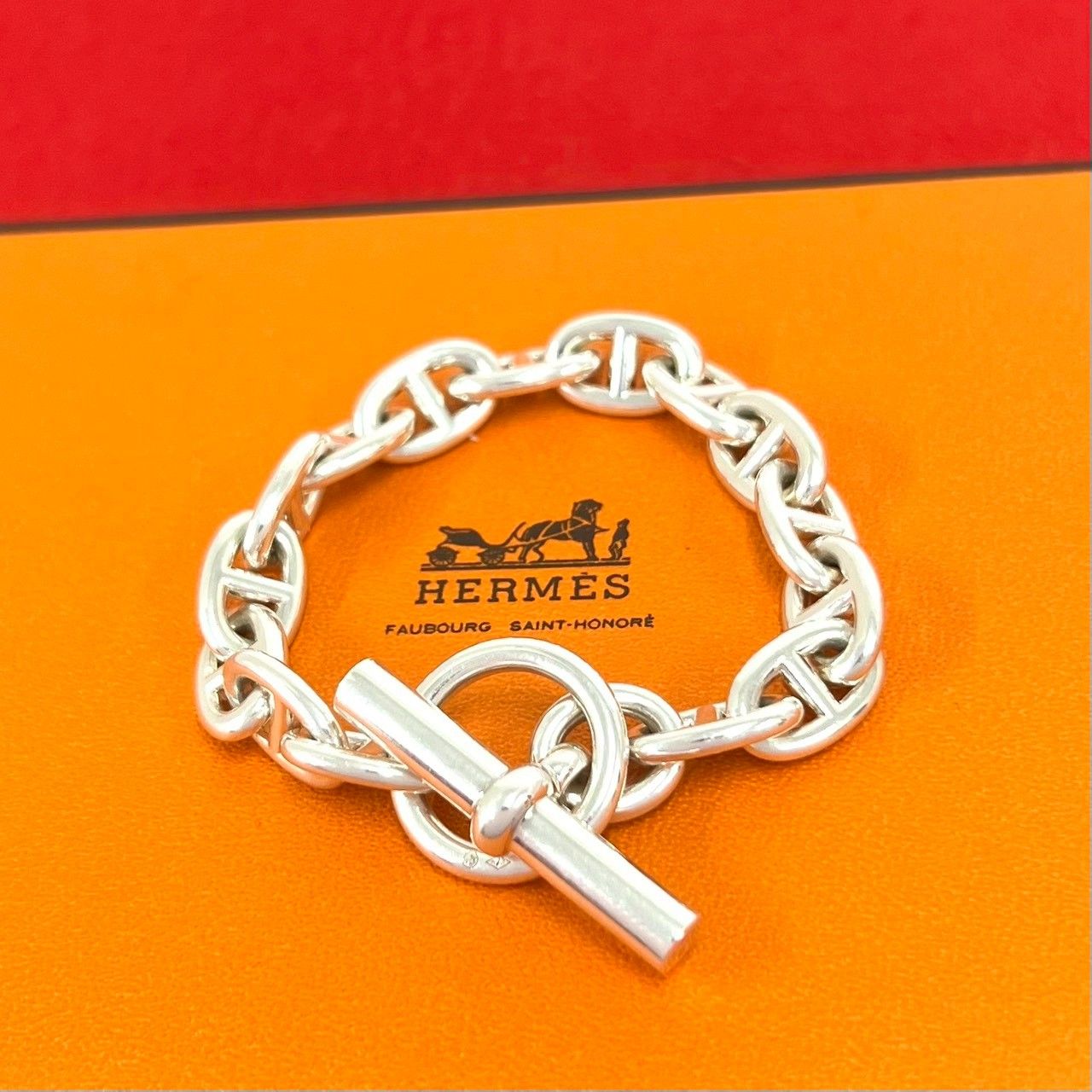 Hermes Chaine D'ancre PM 15 Links Bracelet 925 Sterling Silver