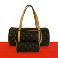 Louis Vuitton Papillon 30 Monogram Pattern Leather Mini Boston Bag Brown