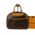 Louis Vuitton Tourville Top Handle Bag Handbag Brown Monogram Lambskin