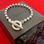 Gucci Ball Chain Bracelet 925 Sterling Silver