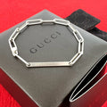 Gucci Logo Plate Bracelet 925 Sterling Silver Chain