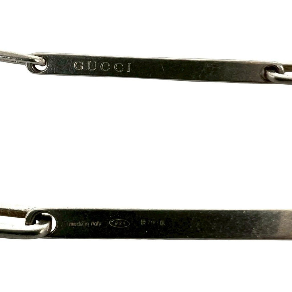 Gucci Logo Plate Bracelet 925 Sterling Silver Chain — view 3