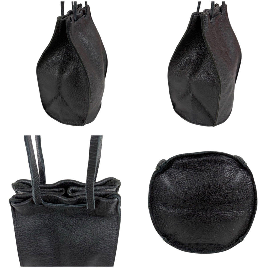 Bottega Veneta Hand Bag Leather Black Bag Drawstring — view 4