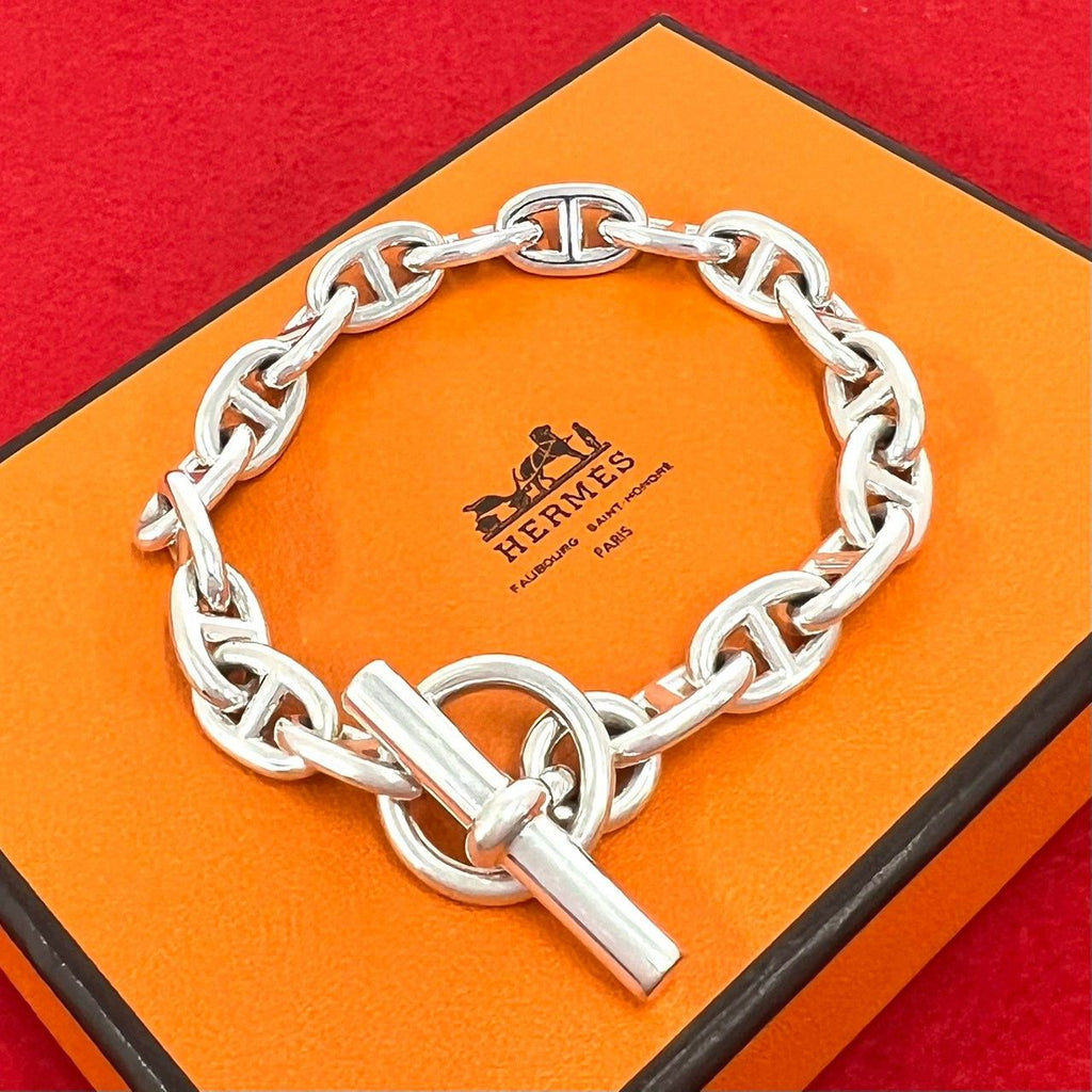 Hermes Chaine D'ancre MM Bracelet 925 Sterling Silver Chain