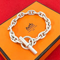 Hermes Chaine D'ancre MM Bracelet 925 Sterling Silver Chain