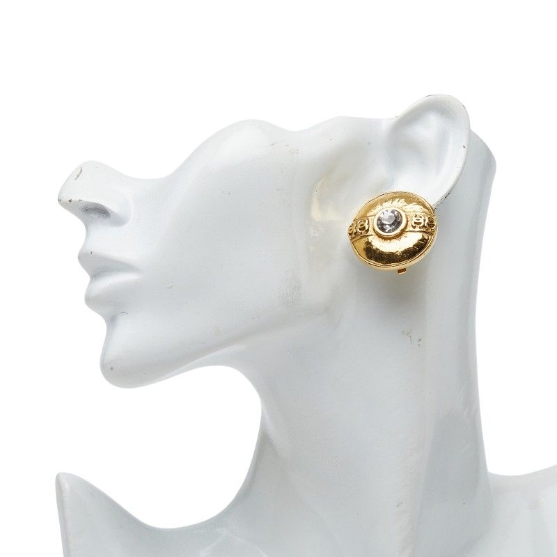 Chanel Vintage Single Earrings Gold Plated Rhinestone — view 4