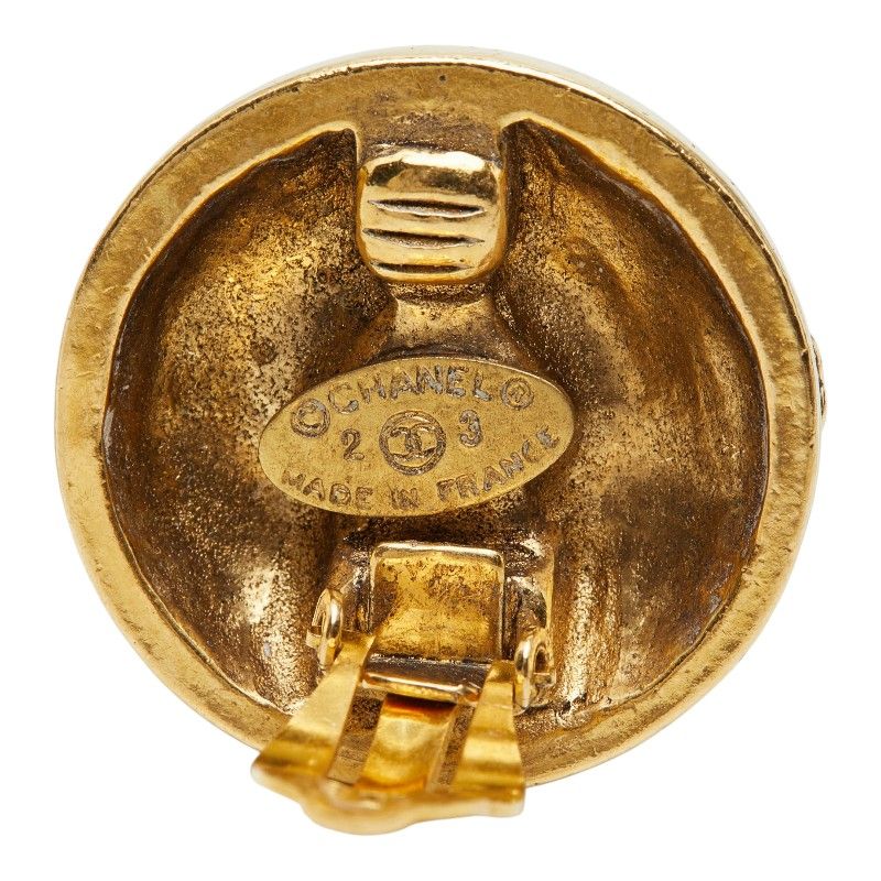 Chanel Vintage Single Earrings Gold Plated Rhinestone — view 3