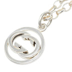 Gucci GG Logo Chain Pendant Silver