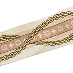 Louis Vuitton Monogram Bandeau BB LV Bow Scarf Beige Pink Silk — view 2