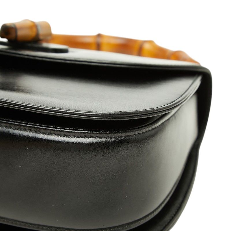 Gucci Bamboo 2-Way Shoulder Bag 000 Black Leather — view 4