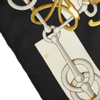 Hermes Carre 90 Cliquetis Scarf Large Black Gold Silk — view 3