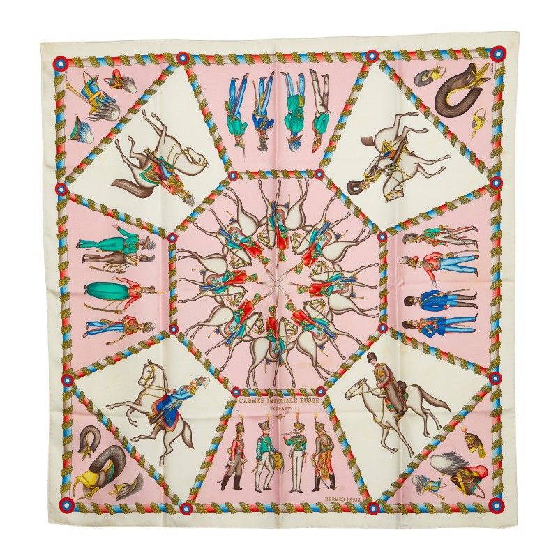 Hermes Carre 90 L'armee Imperiale Russe Russian Military Museum Scarf Large