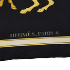 Hermes Carre 90 Carrousel Merry Go Round Scarf Large Black Gold Silk — view 5