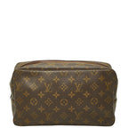 Louis Vuitton Monogram Trousse Toilet 28 Clutch Brown Leather
