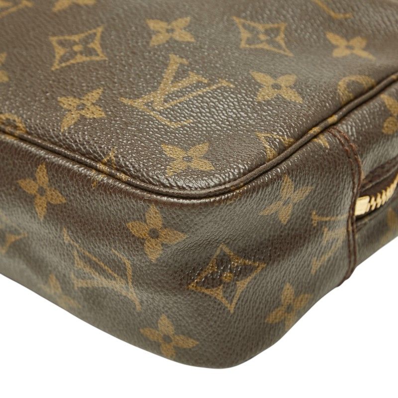 Louis Vuitton Monogram Trousse Toilet 23 Clutch Pouch Brown Leather — view 4
