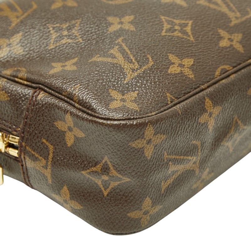 Louis Vuitton Monogram Trousse Toilet 23 Clutch Pouch Brown Leather — view 5