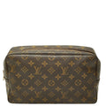 Louis Vuitton Monogram Trousse Toilet 28 Second Bag Brown Leather