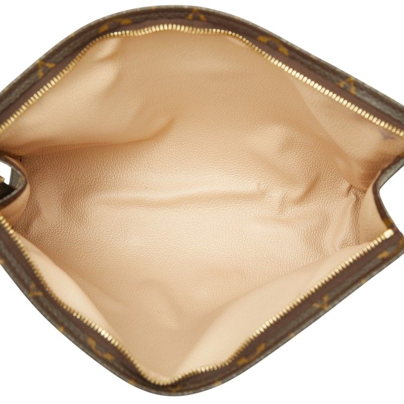 Louis Vuitton Monogram Poche Toilette 26 Clutch Pouch Brown Leather — view 8