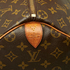 Louis Vuitton Monogram Keepall 50 Boston Bag Brown Leather — view 9