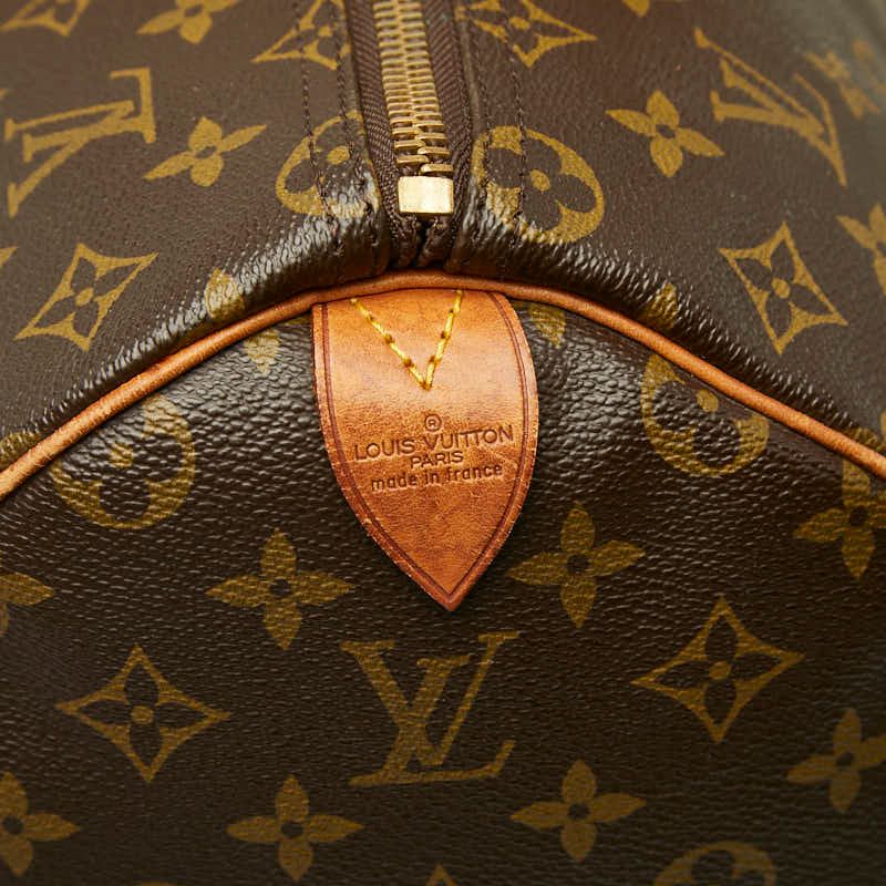 Louis Vuitton Monogram Keepall 50 Boston Bag Brown Leather — view 9