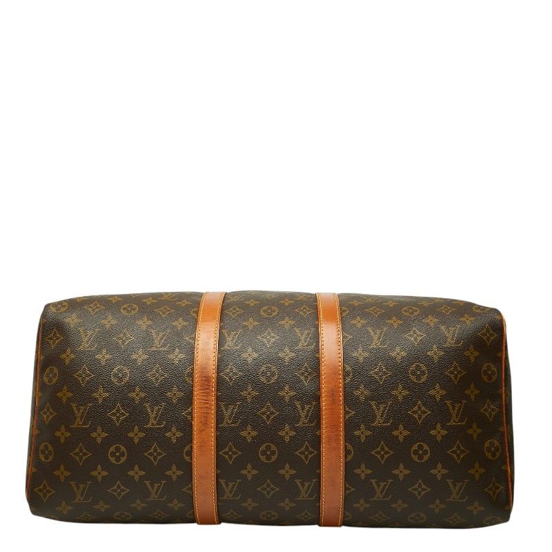 Louis Vuitton Monogram Keepall 50 Boston Bag Brown Leather — view 3