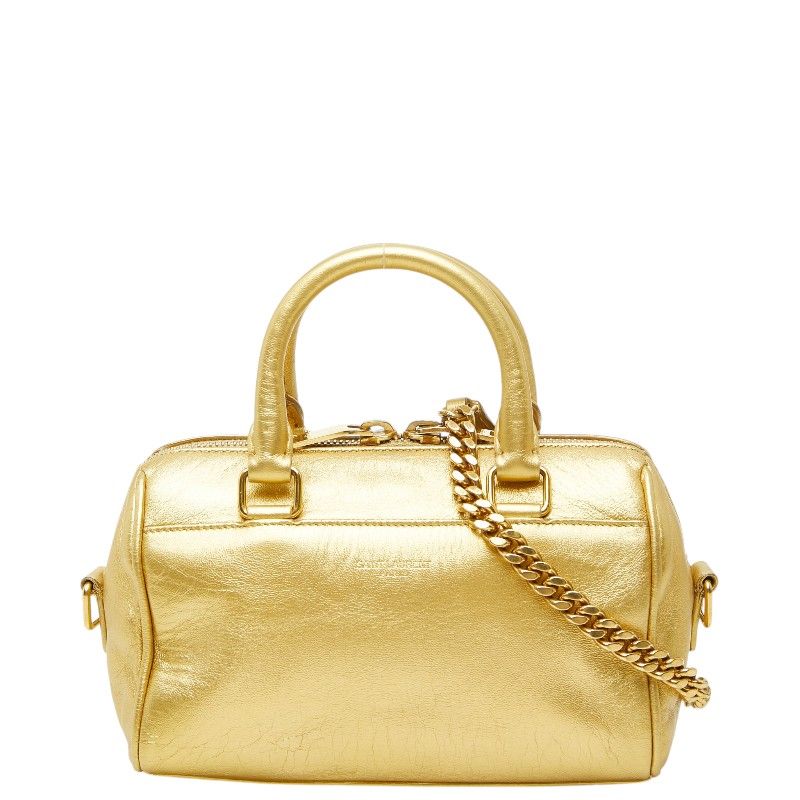Saint Laurent Baby Duffle 2-Way Shoulder Bag Gold Leather
