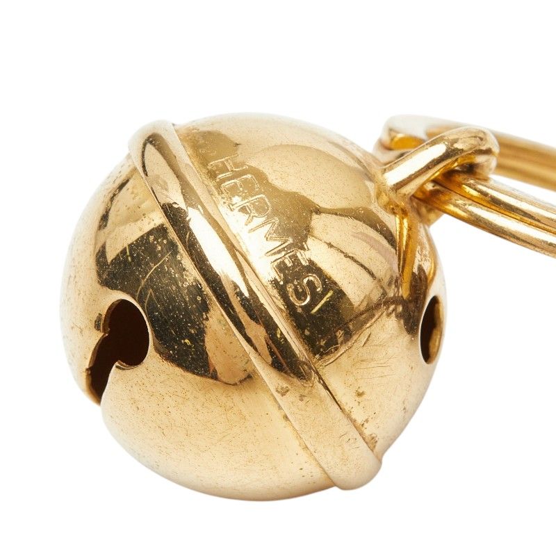 Hermes Bell Necklace Gold Brown Plated Leather — view 6