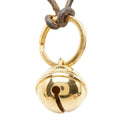 Hermes Bell Necklace Gold Brown Plated Leather