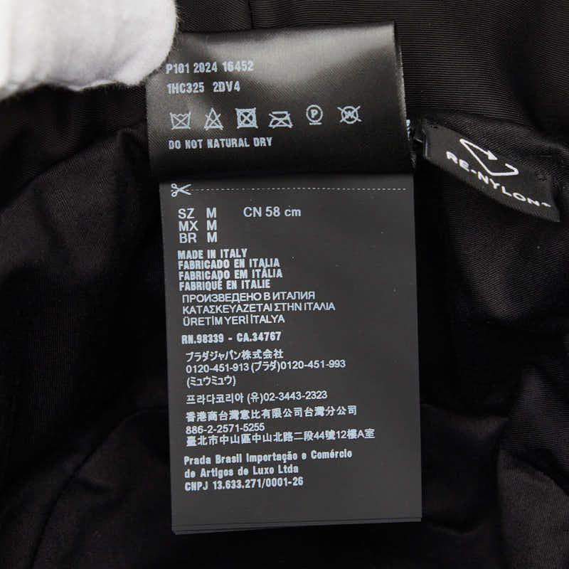 Prada Ri Nylon Bucket Hat Black — view 8
