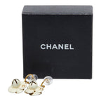 Chanel CC Logo Camellia Swing Earrings 02 White Plated — view 6