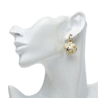 Chanel CC Logo Camellia Swing Earrings 02 White Plated — view 5
