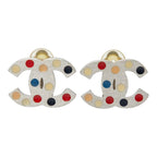 Chanel CC Logo Dot Earrings 05 Silver Multicolor Metal — view 2