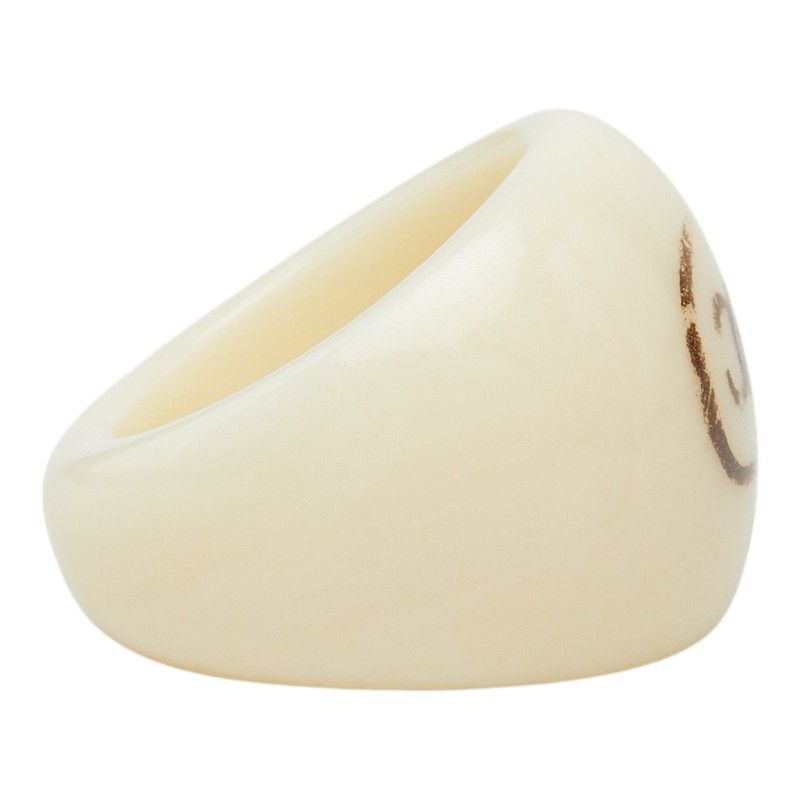 Chanel CC Logo Ring Ivory Plastic — view 4