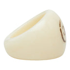 Chanel CC Logo Ring Ivory Plastic — view 4
