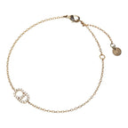 Dior CD Logo Chain Bracelet Gold Plated Rhinestone