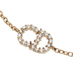 Dior CD Logo Chain Bracelet Gold Plated Rhinestone — view 3