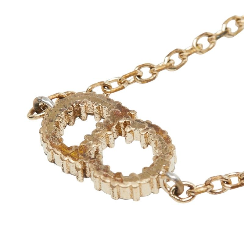 Dior CD Logo Chain Bracelet Gold Plated Rhinestone — view 4