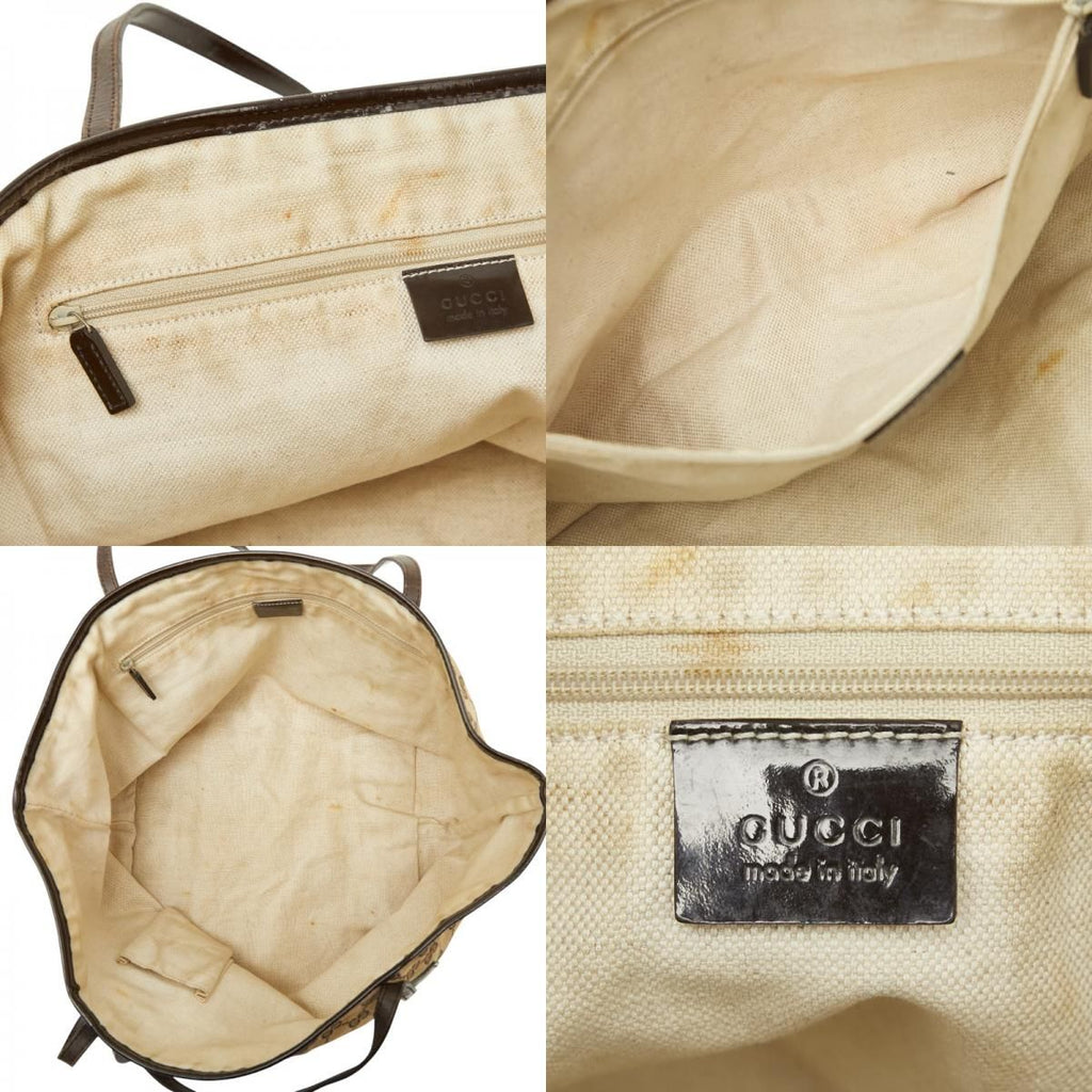 Gucci GG Canvas Sherry Line Jolly Tote Shoulder Bag Beige Brown — view 9