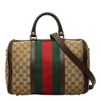 Gucci GG Canvas Sherry Line 2-Way Shoulder Bag Beige Brown