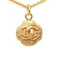 Chanel Vintage CC Logo Necklace Gold Plated