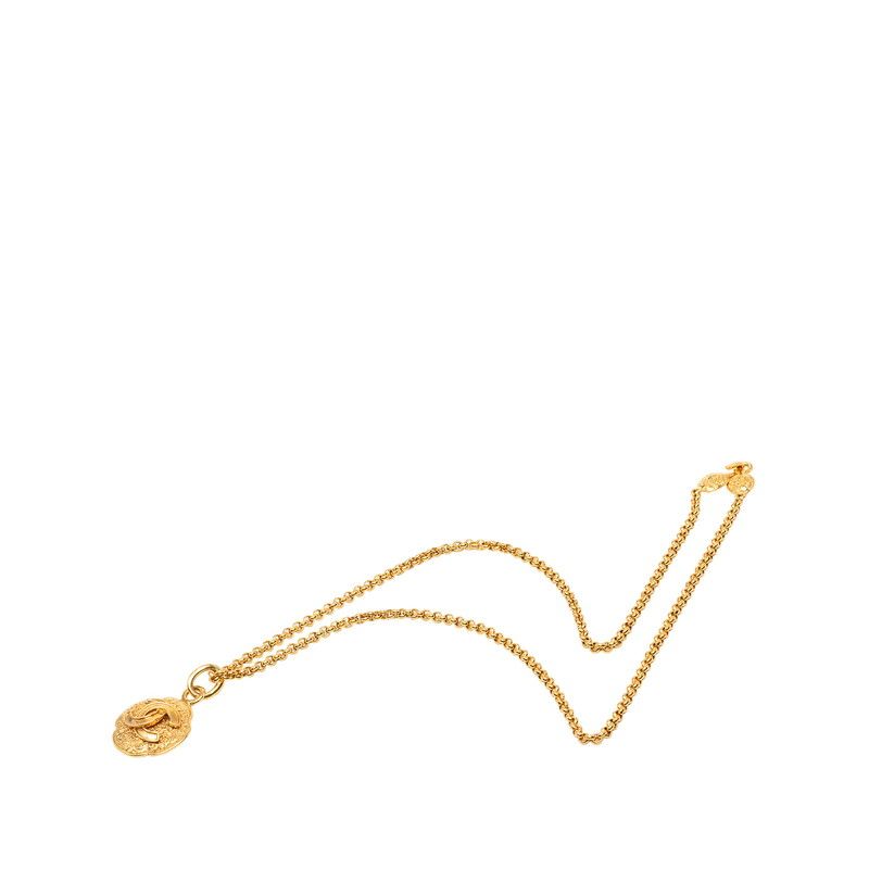 Chanel Vintage CC Logo Necklace Gold Plated — view 3