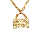Chanel Vintage Quilted Bag Motif Pendant Gold Plated — view 2