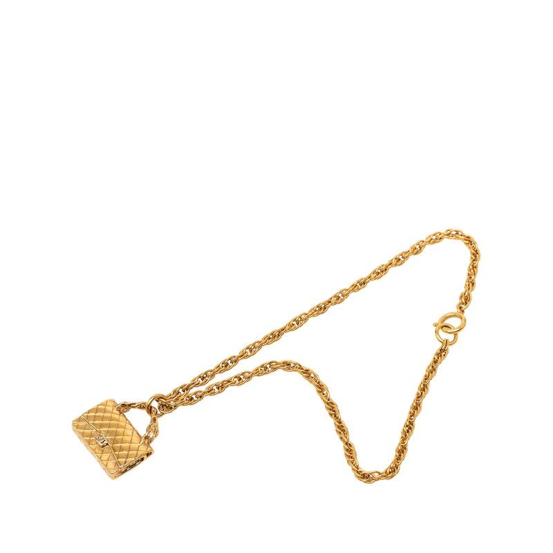 Chanel Vintage Quilted Bag Motif Pendant Gold Plated — view 3