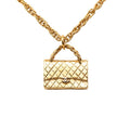 Chanel Vintage Quilted Bag Motif Pendant Gold Plated