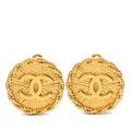 Chanel Vintage CC Logo Earrings Gold Plated