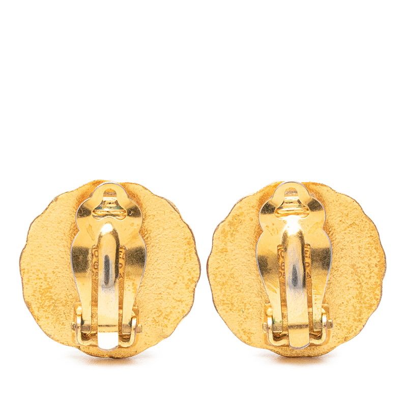Chanel Vintage CC Logo Earrings Gold Plated — view 2