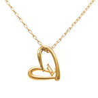 Louis Vuitton Collier Heart Foreign Love Necklace Gold Plated