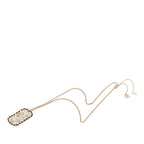 Chanel CC Logo Clover Camellia Chain Necklace Gold Black Plated Faux Pearl — view 3