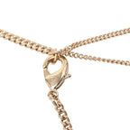 Chanel CC Logo Clover Camellia Chain Necklace Gold Black Plated Faux Pearl — view 4