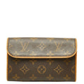 Louis Vuitton Monogram Pochette Florentine Pouch Brown Leather